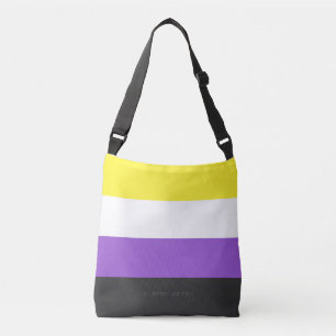 SlipperyJoe's Nonbinary Pride Flag yellow white pu Crossbody Bag