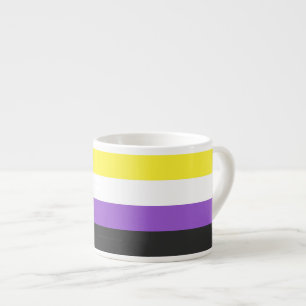 SlipperyJoe's Nonbinary Pride Flag yellow white pu Espresso Cup
