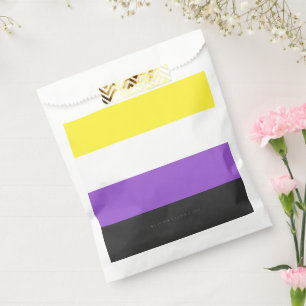 SlipperyJoe's Nonbinary Pride Flag yellow white pu Favour Bag