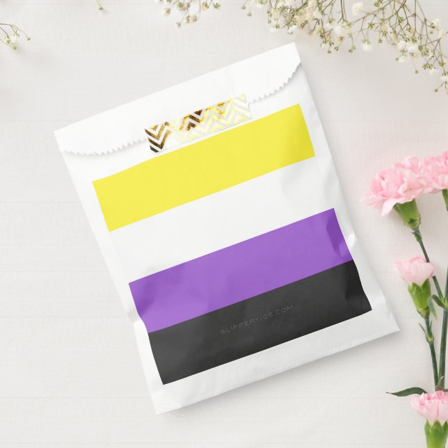 SlipperyJoe's Nonbinary Pride Flag yellow white pu Favour Bag (Sealed)
