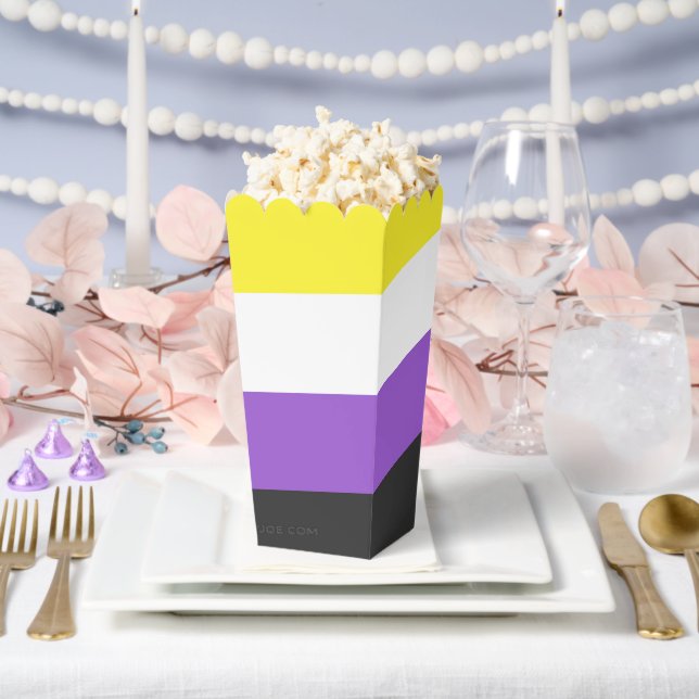 SlipperyJoe's Nonbinary Pride Flag yellow white pu Favour Box (Wedding)