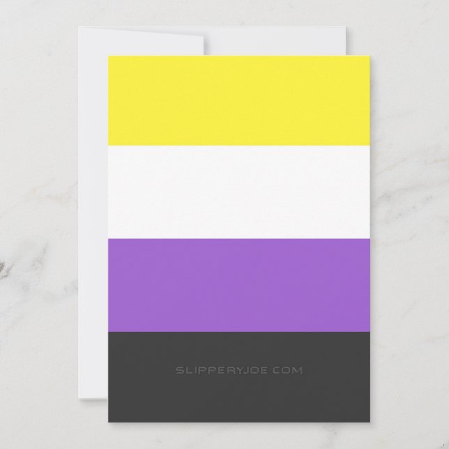 SlipperyJoe's Nonbinary Pride Flag yellow white pu Holiday Card (Front)
