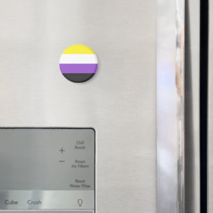 SlipperyJoe's Nonbinary Pride Flag yellow white pu Magnet