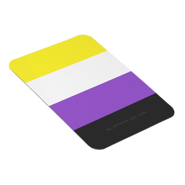 SlipperyJoe's Nonbinary Pride Flag yellow white pu Magnet (Right Side)