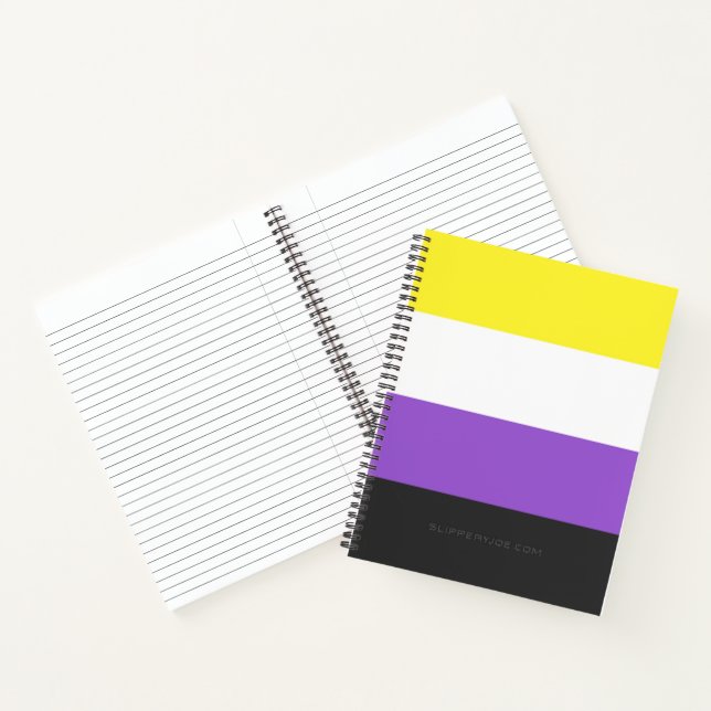 SlipperyJoe's Nonbinary Pride Flag yellow white pu Notebook (Inside)