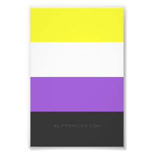 SlipperyJoe's Nonbinary Pride Flag yellow white pu Photo Print