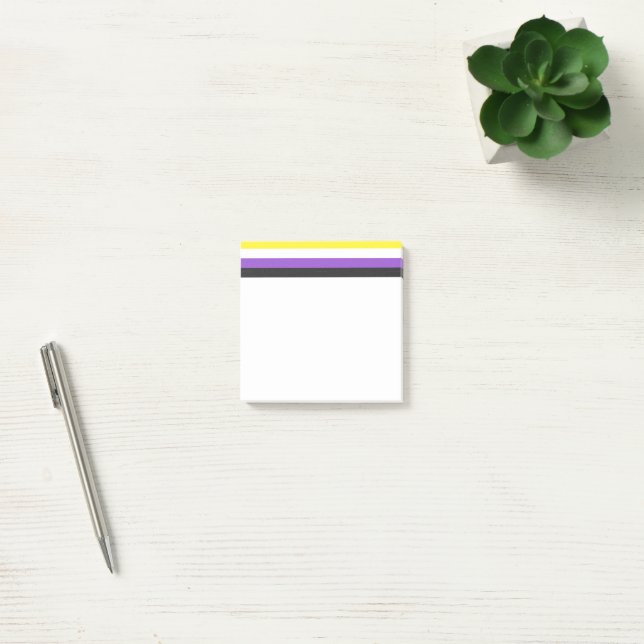 SlipperyJoe's Nonbinary Pride Flag yellow white pu Post-it Notes (Office)