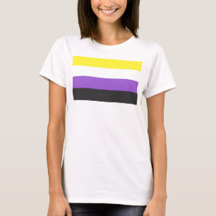 SlipperyJoe's Nonbinary Pride Flag yellow white pu T-Shirt