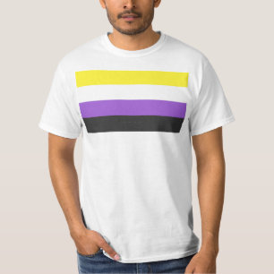 SlipperyJoe's Nonbinary Pride Flag yellow white pu T-Shirt
