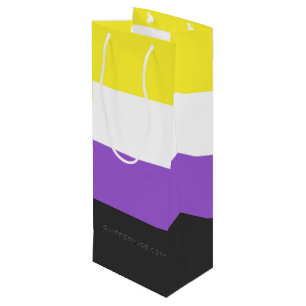 SlipperyJoe's Nonbinary Pride Flag yellow white pu Wine Gift Bag