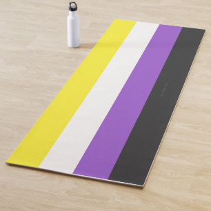 SlipperyJoe's Nonbinary Pride Flag yellow white pu Yoga Mat