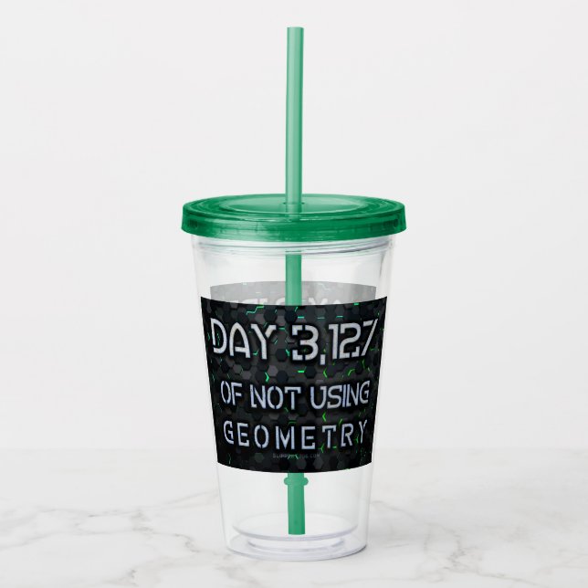 SlipperyJoe's not using geometry interlocking hexa Acrylic Tumbler (Front)