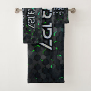 SlipperyJoe's not using geometry interlocking hexa Bath Towel Set