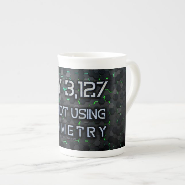 SlipperyJoe's not using geometry interlocking hexa Bone China Mug (Front Right)