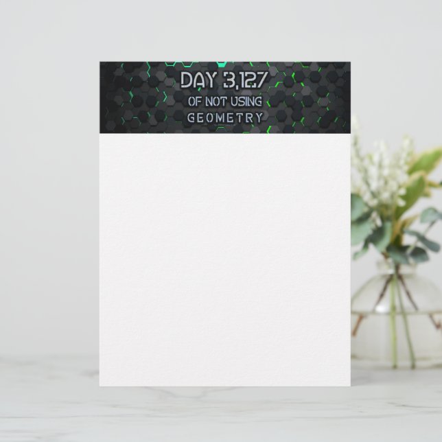 SlipperyJoe's not using geometry interlocking hexa Custom Letterhead (Standing Front)