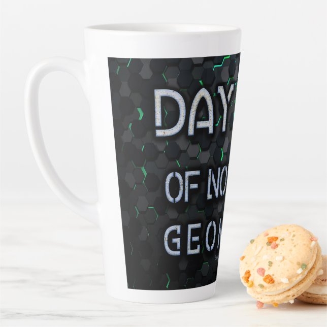 SlipperyJoe's not using geometry interlocking hexa Latte Mug (In Situ)