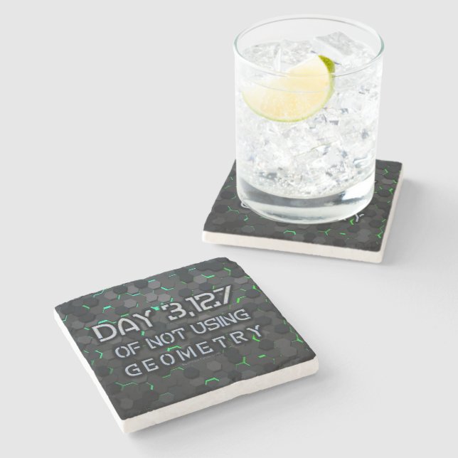 SlipperyJoe's not using geometry interlocking hexa Stone Coaster (Side)