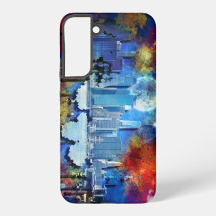 SlipperyJoe's NYC skyscrapers graffiti moon buildi Samsung Galaxy Case