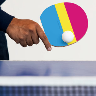 SlipperyJoe's pansexual pride flag gender-blind pi Ping Pong Paddle