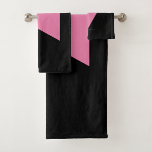 SlipperyJoe's pink triangle flag bright pink symbo Bath Towel Set