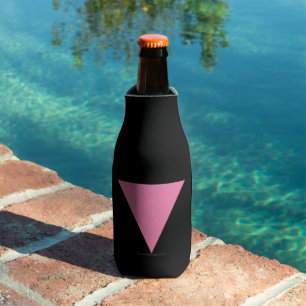 SlipperyJoe's pink triangle flag bright pink symbo Bottle Cooler