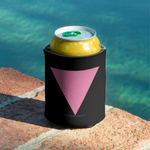 SlipperyJoe's pink triangle flag bright pink symbo Can Cooler
