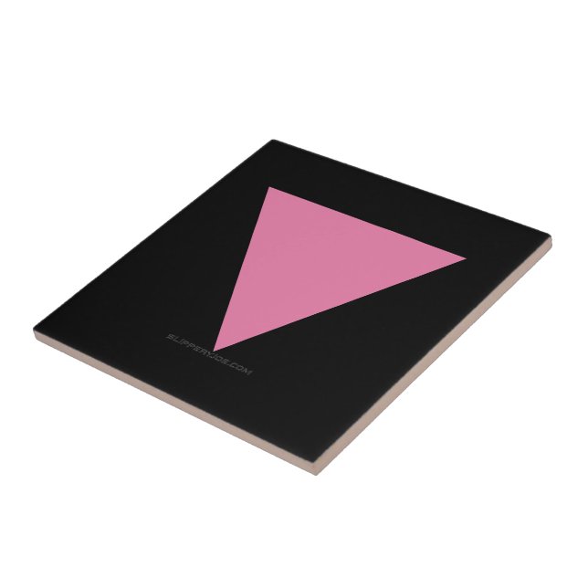 SlipperyJoe's pink triangle flag bright pink symbo Ceramic Tile (Side)