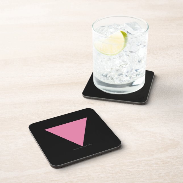 SlipperyJoe's pink triangle flag bright pink symbo Coaster (Right Side)