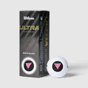 SlipperyJoe's pink triangle flag bright pink symbo Golf Balls