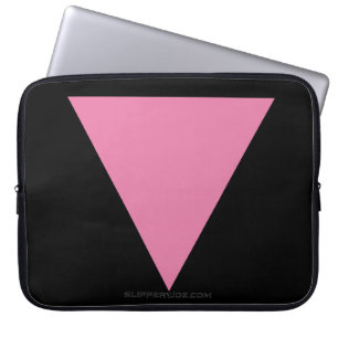 SlipperyJoe's pink triangle flag bright pink symbo Laptop Sleeve