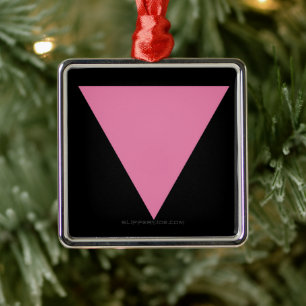 SlipperyJoe's pink triangle flag bright pink symbo Metal Ornament