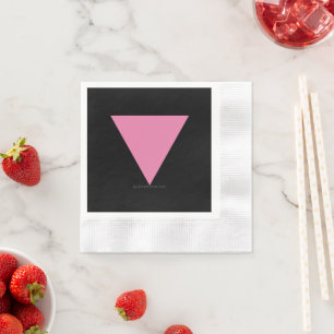 SlipperyJoe's pink triangle flag bright pink symbo Napkin