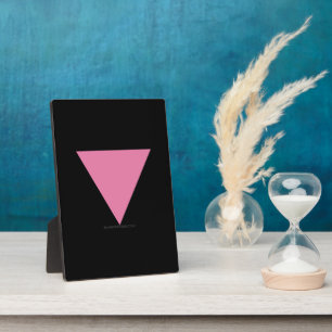 SlipperyJoe's pink triangle flag bright pink symbo Plaque