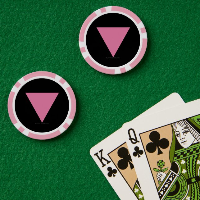 SlipperyJoe's pink triangle flag bright pink symbo Poker Chips (Poker Table (Double))