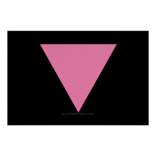 SlipperyJoe's pink triangle flag bright pink symbo Poster