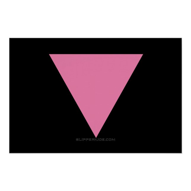 SlipperyJoe's pink triangle flag bright pink symbo Poster (Front)