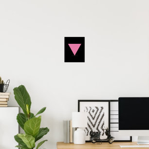SlipperyJoe's pink triangle flag bright pink symbo Poster