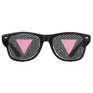 SlipperyJoe's pink triangle flag bright pink symbo Retro Sunglasses
