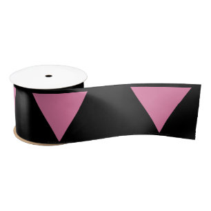 SlipperyJoe's pink triangle flag bright pink symbo Satin Ribbon