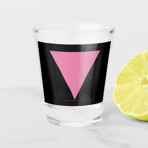 SlipperyJoe's pink triangle flag bright pink symbo Shot Glass