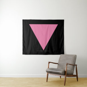 SlipperyJoe's pink triangle flag bright pink symbo Tapestry