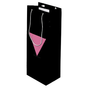SlipperyJoe's pink triangle flag bright pink symbo Wine Gift Bag