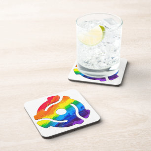 SlipperyJoe's plastic 45 RPM record adapter circul Coaster