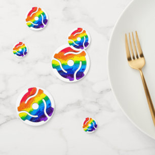 SlipperyJoe's plastic 45 RPM record adapter circul Confetti