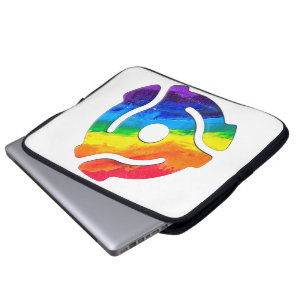 SlipperyJoe's plastic 45 RPM record adapter circul Laptop Sleeve
