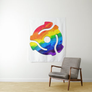 SlipperyJoe's plastic 45 RPM record adapter circul Tapestry