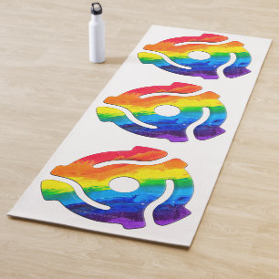 SlipperyJoe's plastic 45 RPM record adapter circul Yoga Mat