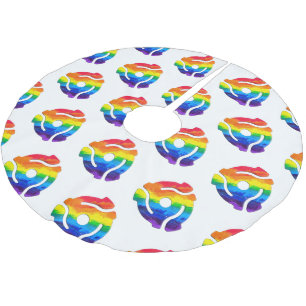 SlipperyJoe's plastic 45 RPM record adapter vibran Brushed Polyester Tree Skirt