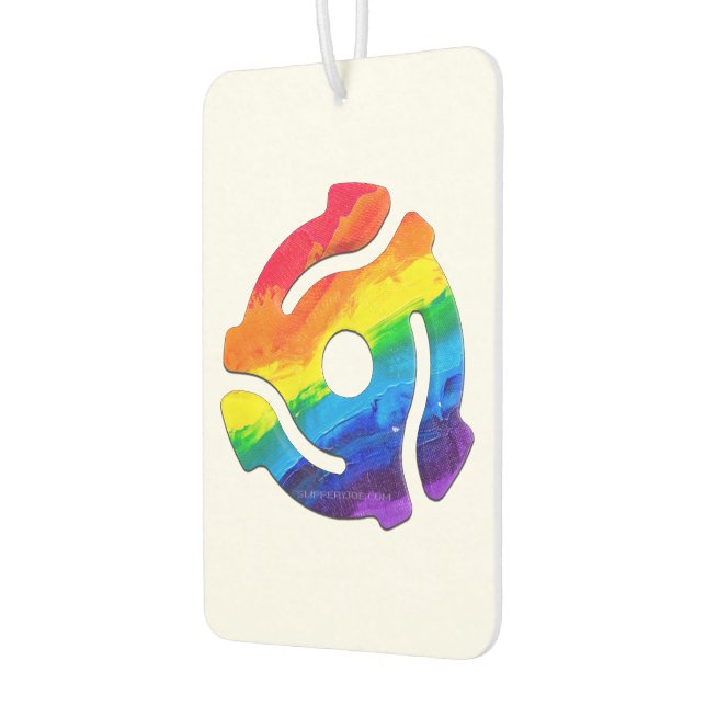 SlipperyJoe's plastic 45 RPM record adapter vibran Car Air Freshener (Left)