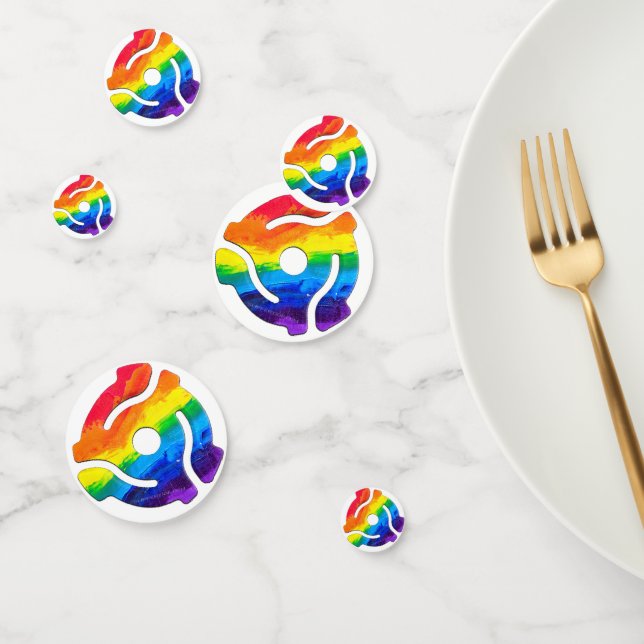 SlipperyJoe's plastic 45 RPM record adapter vibran Confetti (Group)